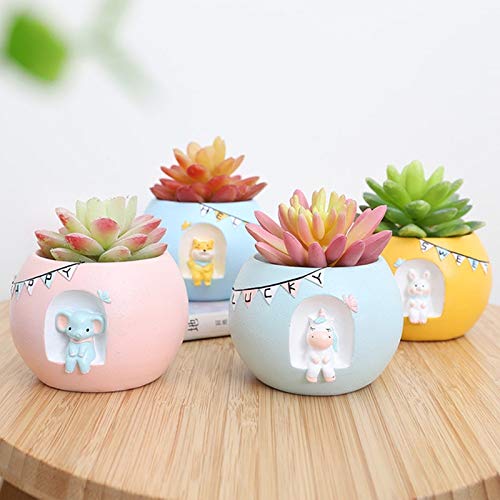 unicorn and friends plant pots