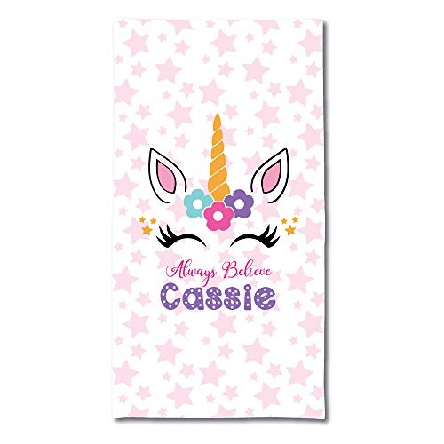 Unicorn Bath Towel Personalised With Name