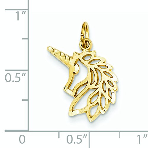 14ct Yellow Gold Unicorns Head Pendant For Necklace