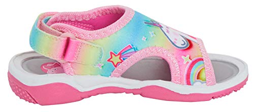 Peppa Pig Girls Sports Sandals with Magical Unicorn Rainbow Pink 5 UK Child