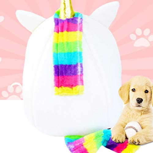 Cute Unicorn Shaped Pet Bed | White & Rainbow Coloured