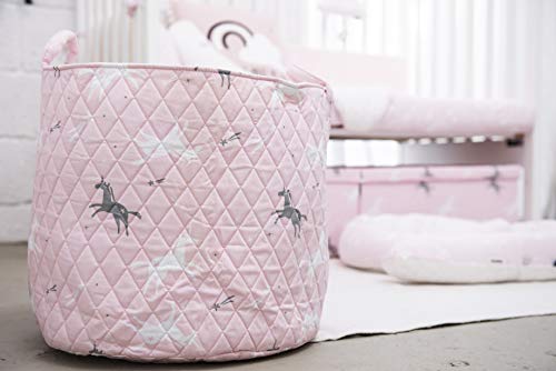 Unicorn Storage Basket Pink, Grey, White