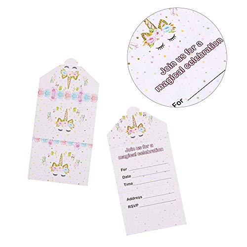 16PCS Unicorn Party Invitations | Parties, Baby Showers | Unicorn Party Decorations