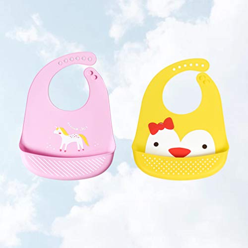 Unicorn and Chick Silicone Bibs