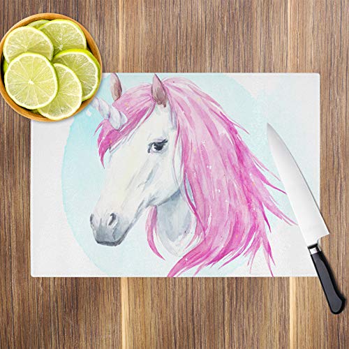 Pink Unicorn Glass Worktop Protector