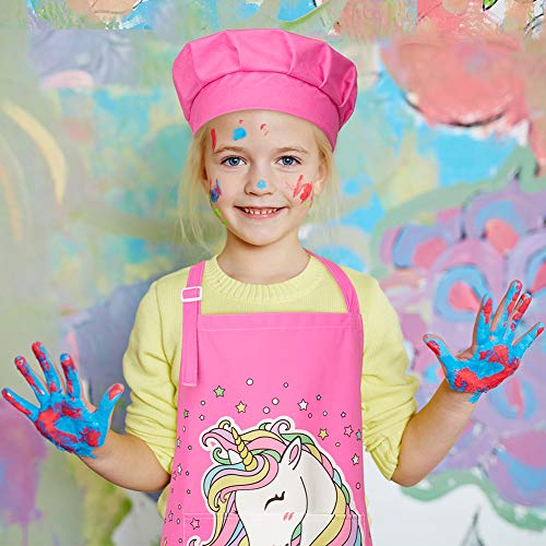 Pink Unicorn Apron & Hat For Kids