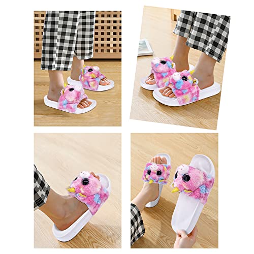 Girls Fluffy Unicorn Sliders