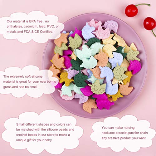 Unicorn Series DIY Silicone Beads Teether Accessories 10pc