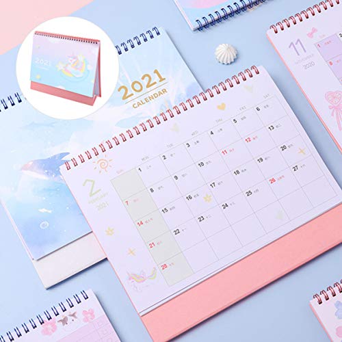 Unicorn Pattern Flip Calendar 2021 | Tabletop Daily Planner