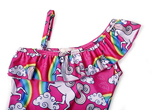 Unicorn Swimming Costume for Girls Pink 2 Piece Kids