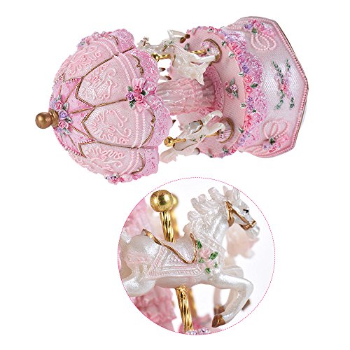 Pink Unicorn Carousel Music Box