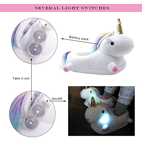 Light Up Unicorn Slippers For Women | Novelty Unicorn Gift