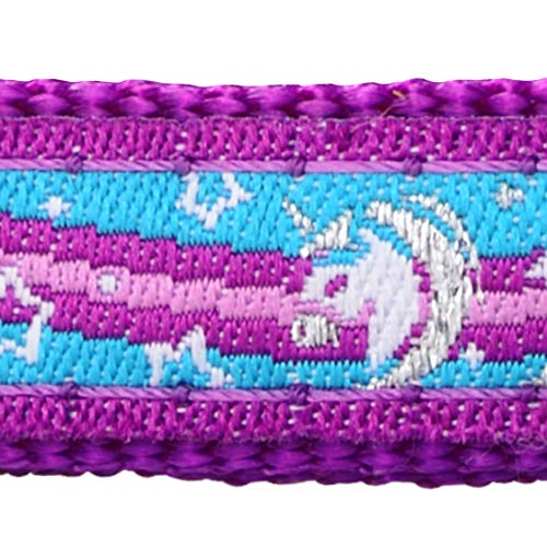 Unicorn Design Dog Collar Purple & Blue 