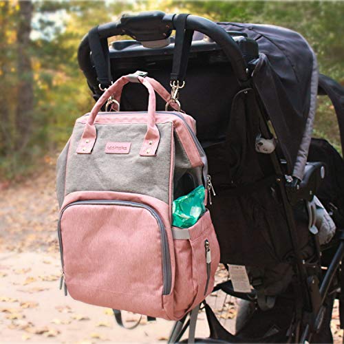 Grey and Pink Baby Changing Bag