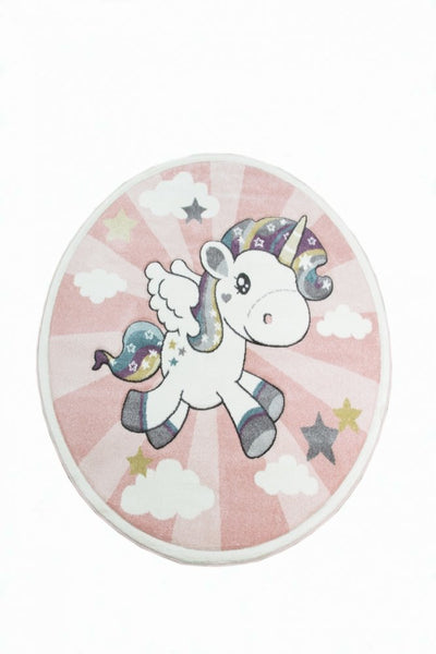 Unicorn rug for girls bedroom round