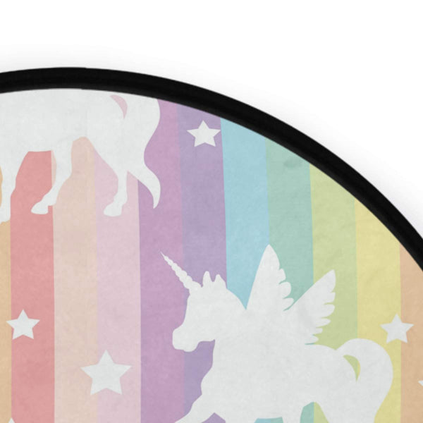 unicorn pastel rug with black edging