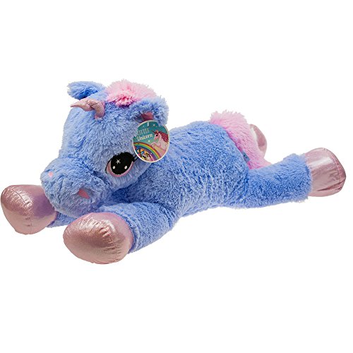 Large Unicorn Plush Soft Toy 80cm - Blue/Lilac