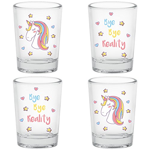 Unicorn Shot Glasses - 50 ml / 5 cl - Fun Shot Glasses with Gift Box