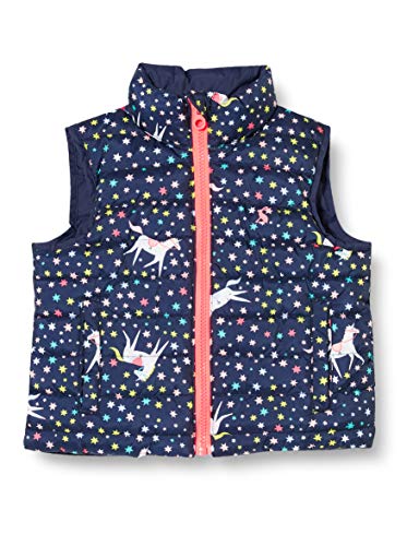 Joules Girl's Flip It Reversible Gilet | Navy Unicorn | Body Warmer