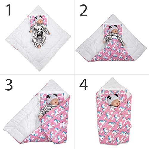 Unicorn Pink Baby Swaddle Wrap 0-3 Months