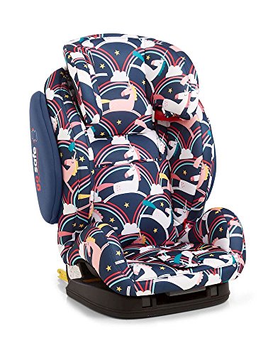 Unicorn themed car seat purple and pink