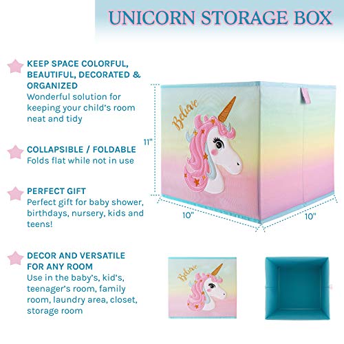 Unicorn Storage Box | Rainbow Ombre 