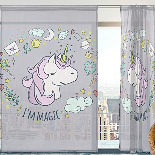 I'm Magic Grey Unicorn Curtains