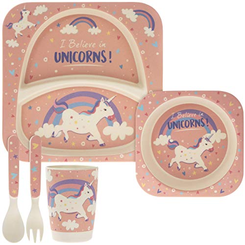 Pink Children's Plate, Bowl, Cup, Cutlery Set