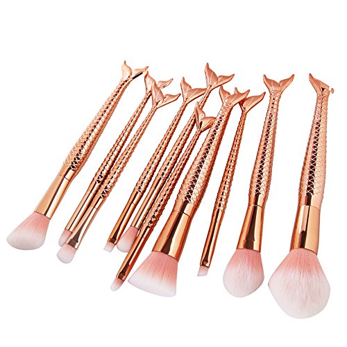 Stunning Rose Gold Unicorn Make Up Brush Set