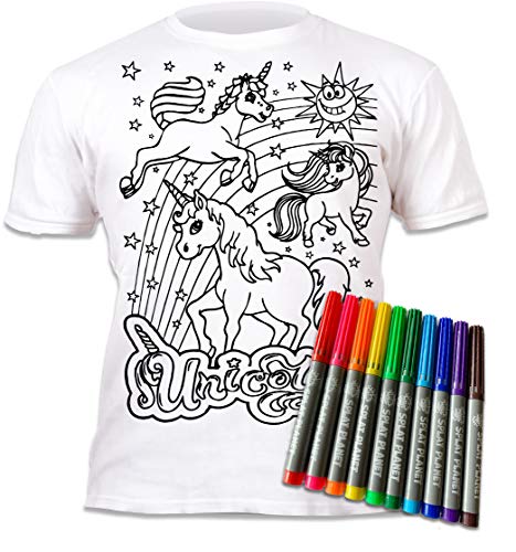 Colour your own Unicorn T-Shirt kids