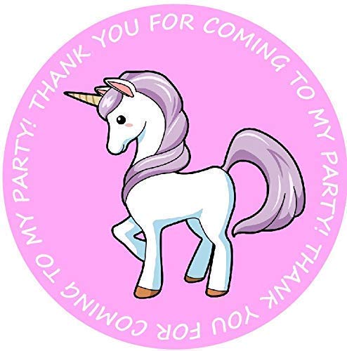 Unicorn Pink Birthday Party Sweet Paper Bag with 35mm stickers pk of 24