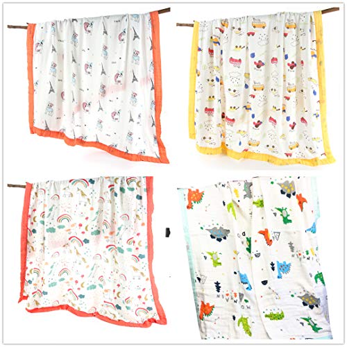 Unicorn Muslin Blanket Extra Large Multi Coloured