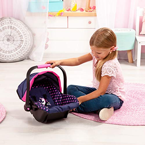 Unicorn Car Seat For Dolls | Blue & Pink