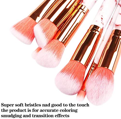 Make Up Brush Set with Holder Case | Marbled Design