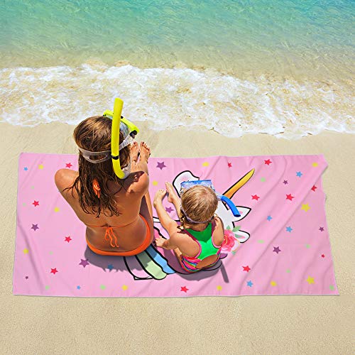 Pink Unicorn Beach Towel