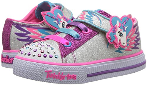 Silver pink glitter unicorn Skechers girls sneakers 