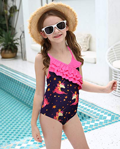 Unicorn swimming costume girls pink