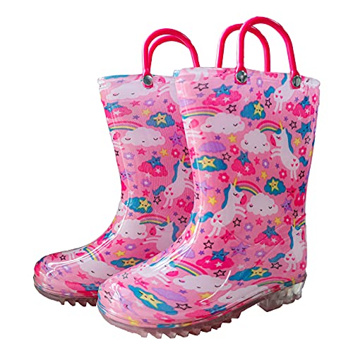 Unicorns & Rainbows Girls Wellies | Pink & Multi-Coloured | Kids, Girls