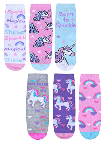 Unicorn Rainbow Girls Socks 3 Pack