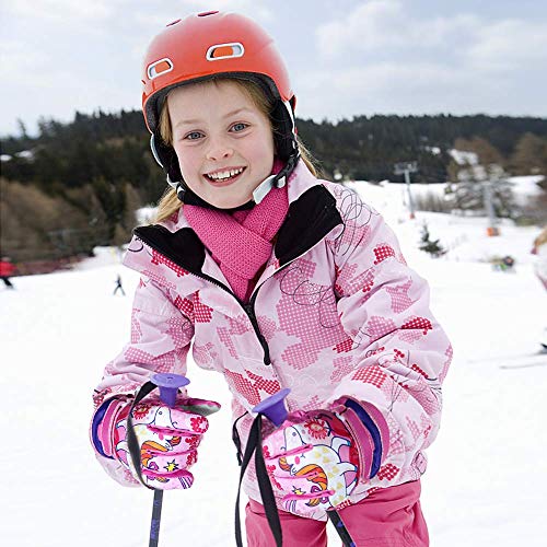 Girls Unicorn Pink Waterproof Gloves