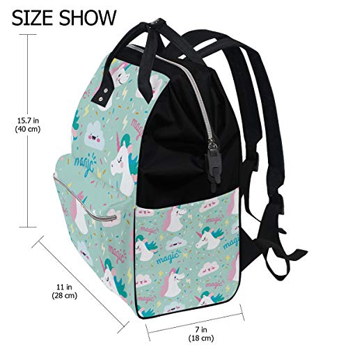 Mint Green Unicorn Nappy Changing Bag