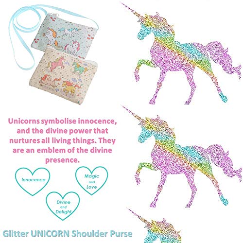 Magical Glitter Unicorn Small Shoulder Handbag For Girls And Women