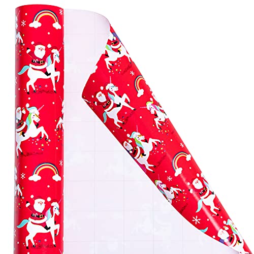 Santa Claus & Unicorn Design | Christmas Wrapping Paper | 76 cm x 10 m