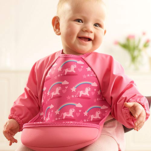 Pink Girls Unicorn Food Catcher Bib