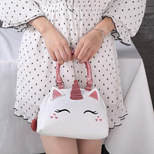 Pink & White Girls Unicorn Handbag