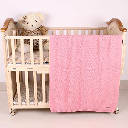 Pink Knitted Cellular Blanket