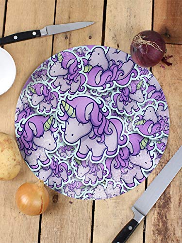 Unicorn Lilac Circular Chopping Board 