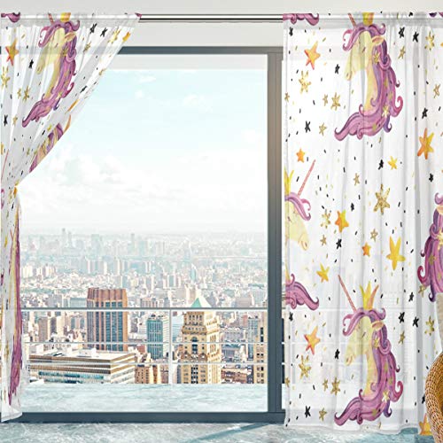 Curtains Unicorn and Stars Design