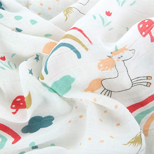 Unicorn & Feather Swaddle Blanket | Set of 2