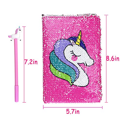 Sequined Unicorn Notebook For Girls 